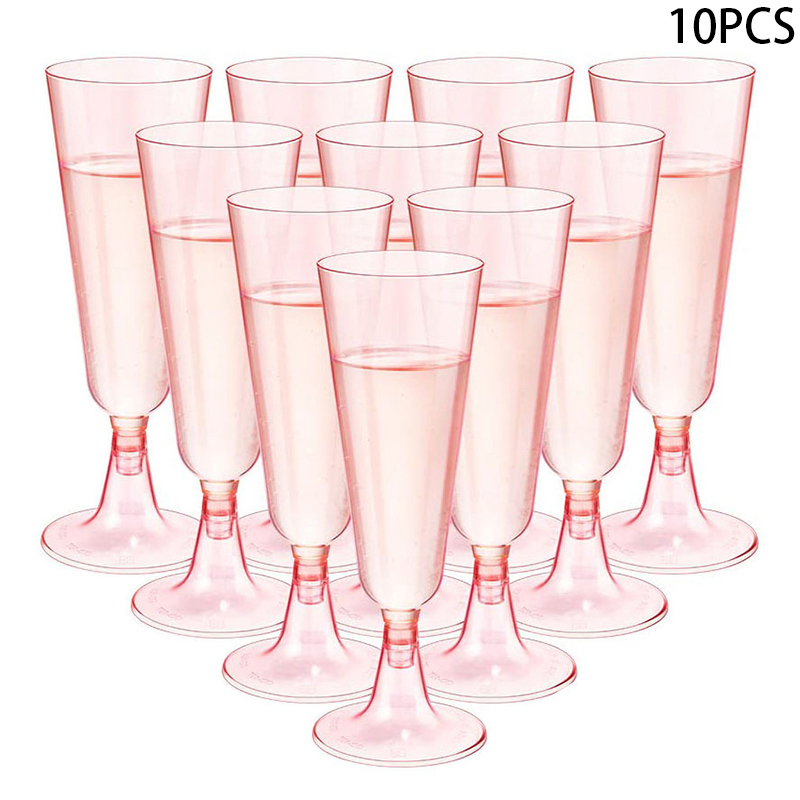 Wedding Fountain - 10Pcs Pink Champagne Cup Disposable Plastic