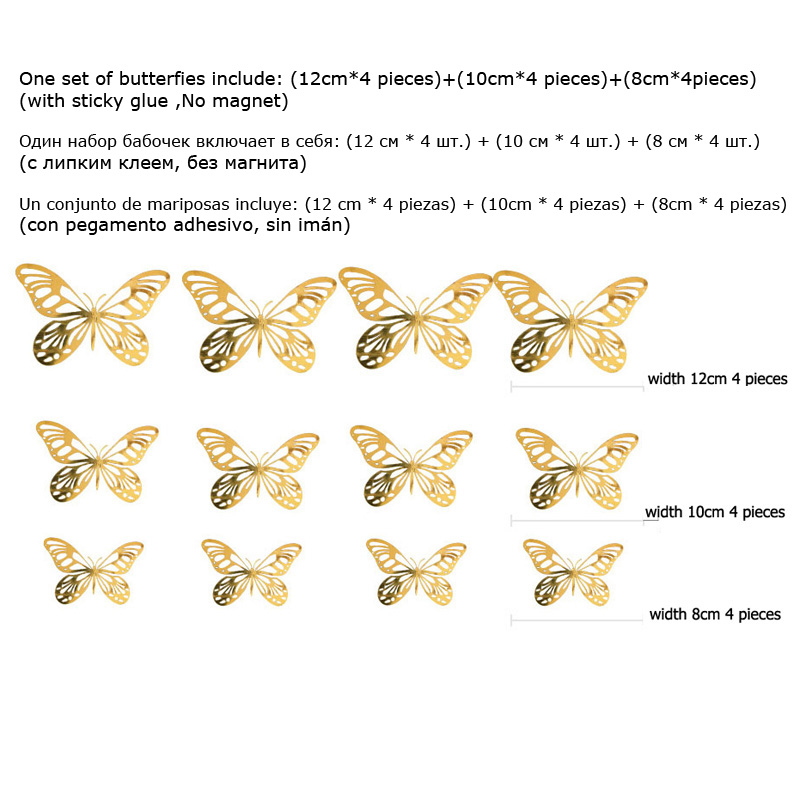 12Pcs/Set Gold Silver Hollow B - Wedding Package Gold 评论和价格