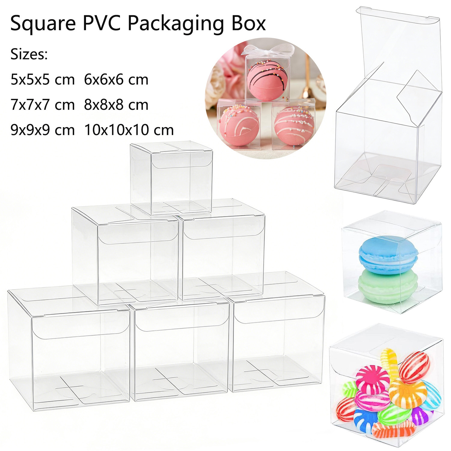 10-50pcs Transparents Square P - Wedding Favor Box 评论和价格