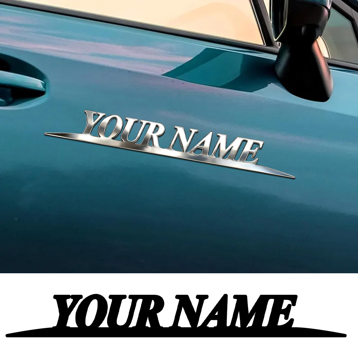 Metal Trendy YOUR NAME Sticker - Wedding Shop 评论和价格