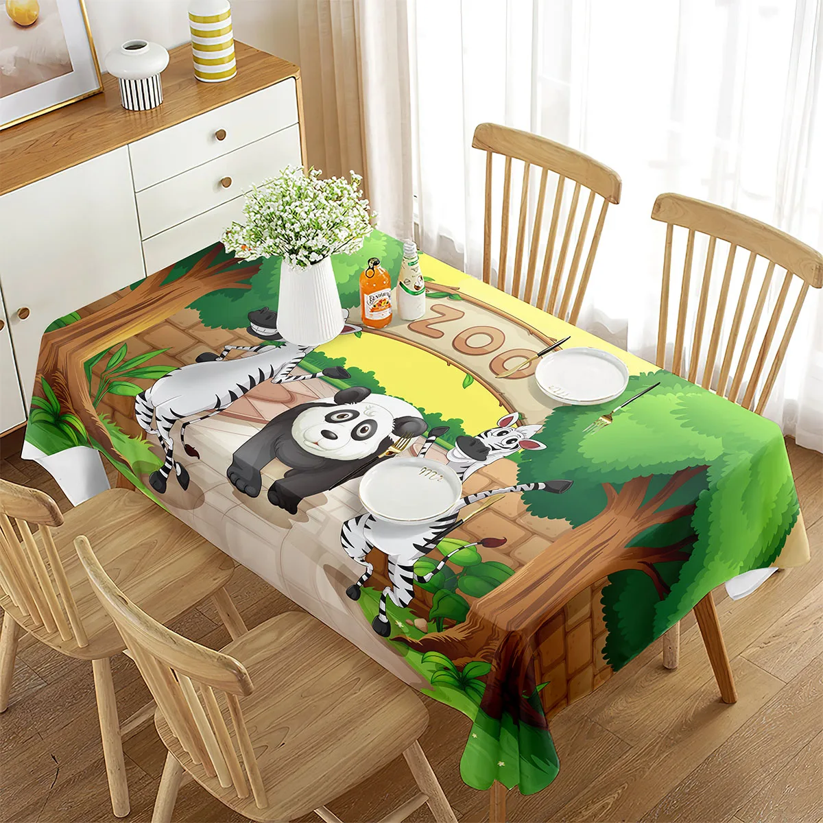Zoo Tablecloth Happy Zoo Eleph - Wedding Zoo 评论和价格