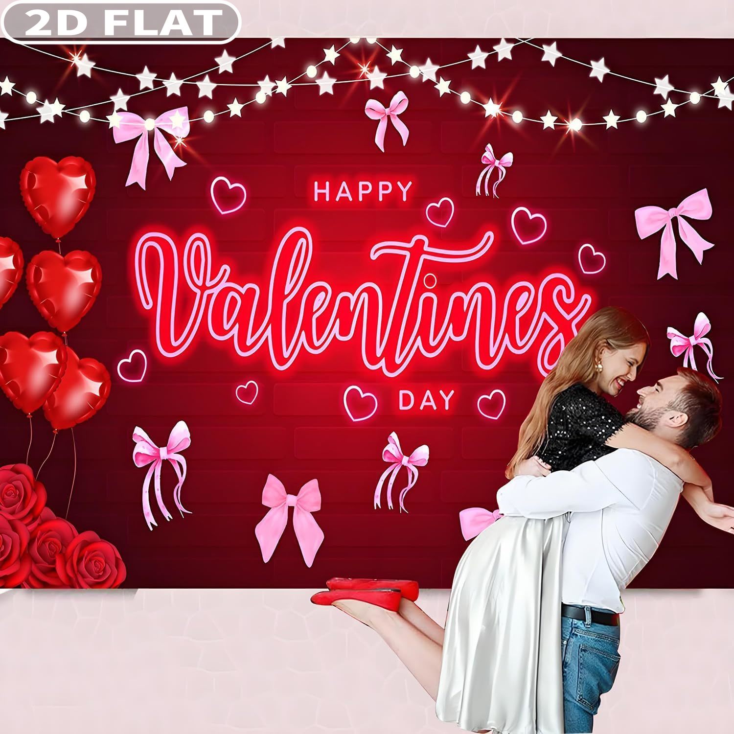 2D FLAT 1pc Happy Valentine's  - Photo Booth Prop 评论和价格