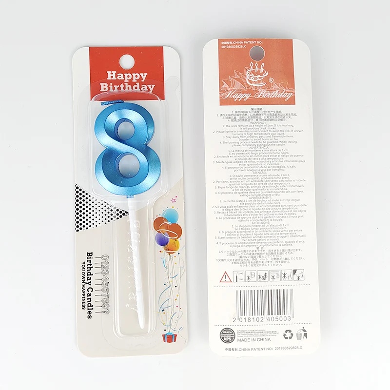 Blue Number Cake Candles 0 1 2 - Unity Candle Set 评论和价格