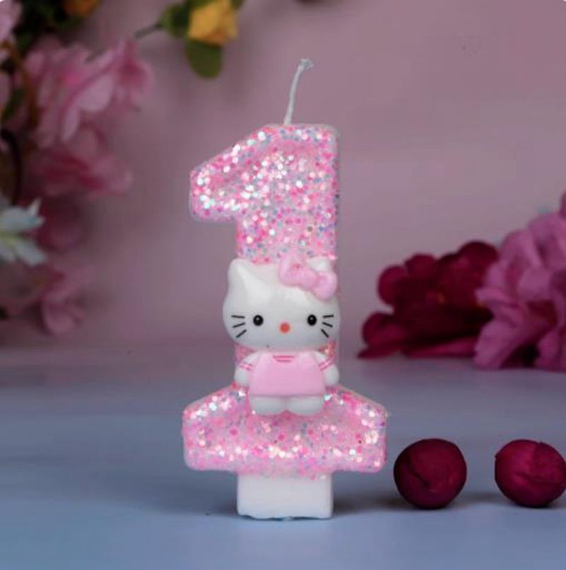 Cute Hello Kitty Cat Digital N - Unity Candle Set 评论和价格