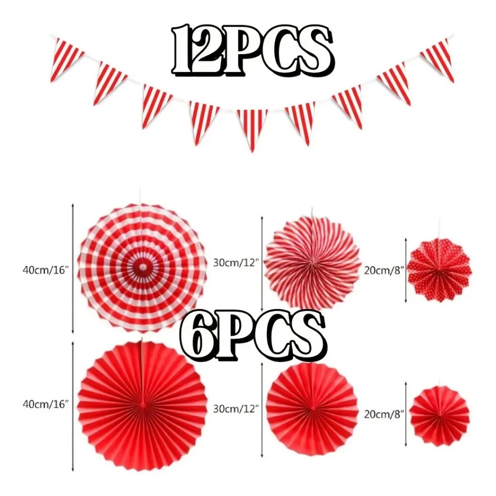 18Pcs Red White Striped Pennan - Wedding Supply Canada 评论和价格