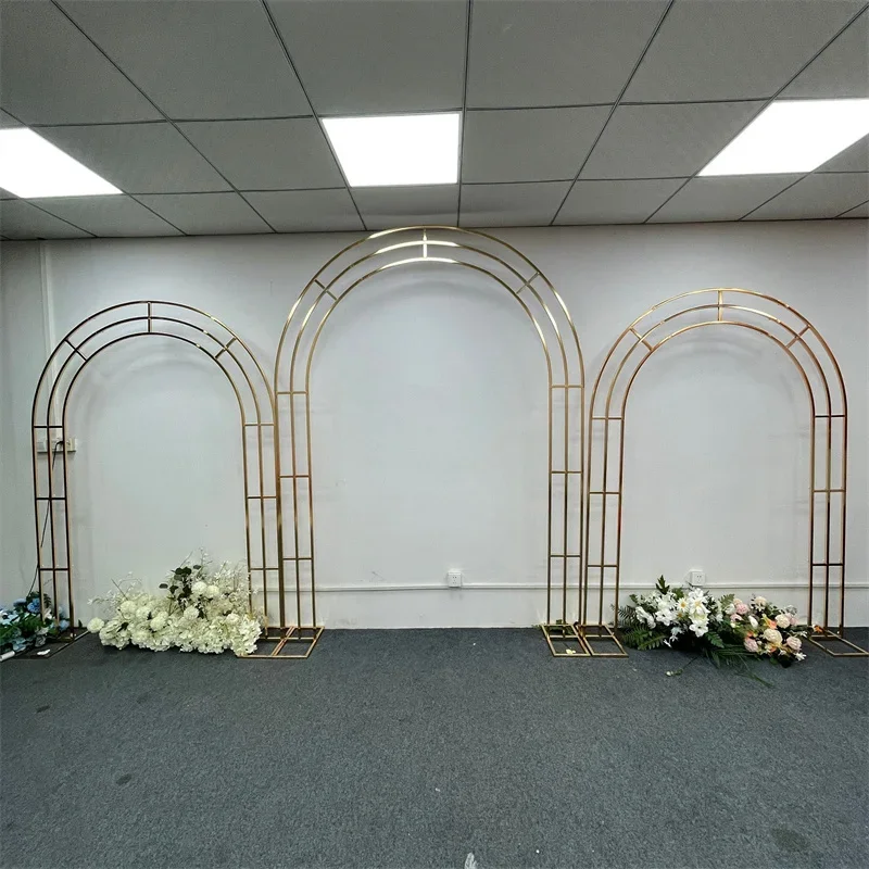 Metallic Gold Wedding Arch Sta - Wedding Decor Supply Store 评论和价格