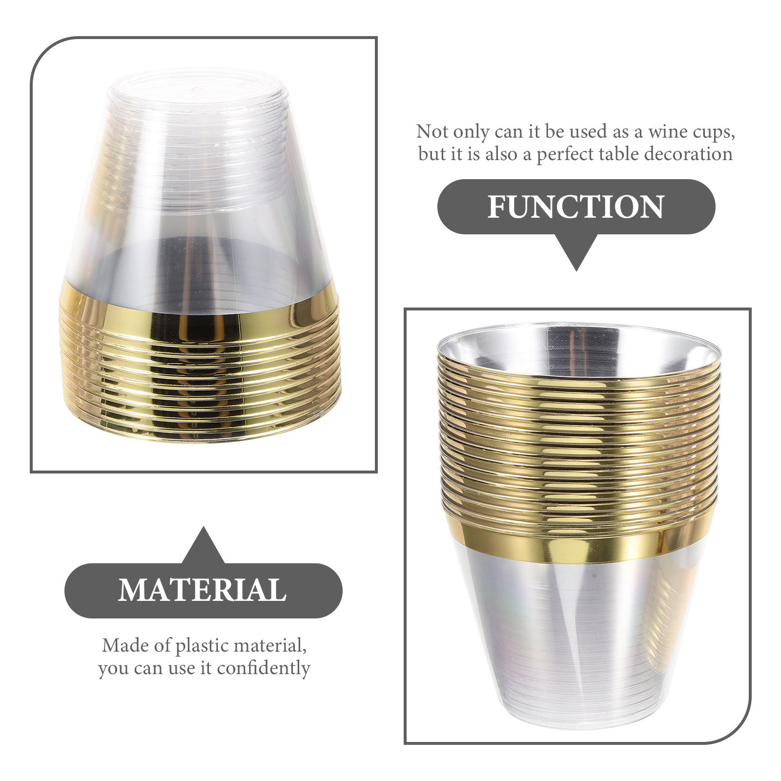 25pcs Gold Foil Plastic Clear  - Wedding Water Supply 评论和价格