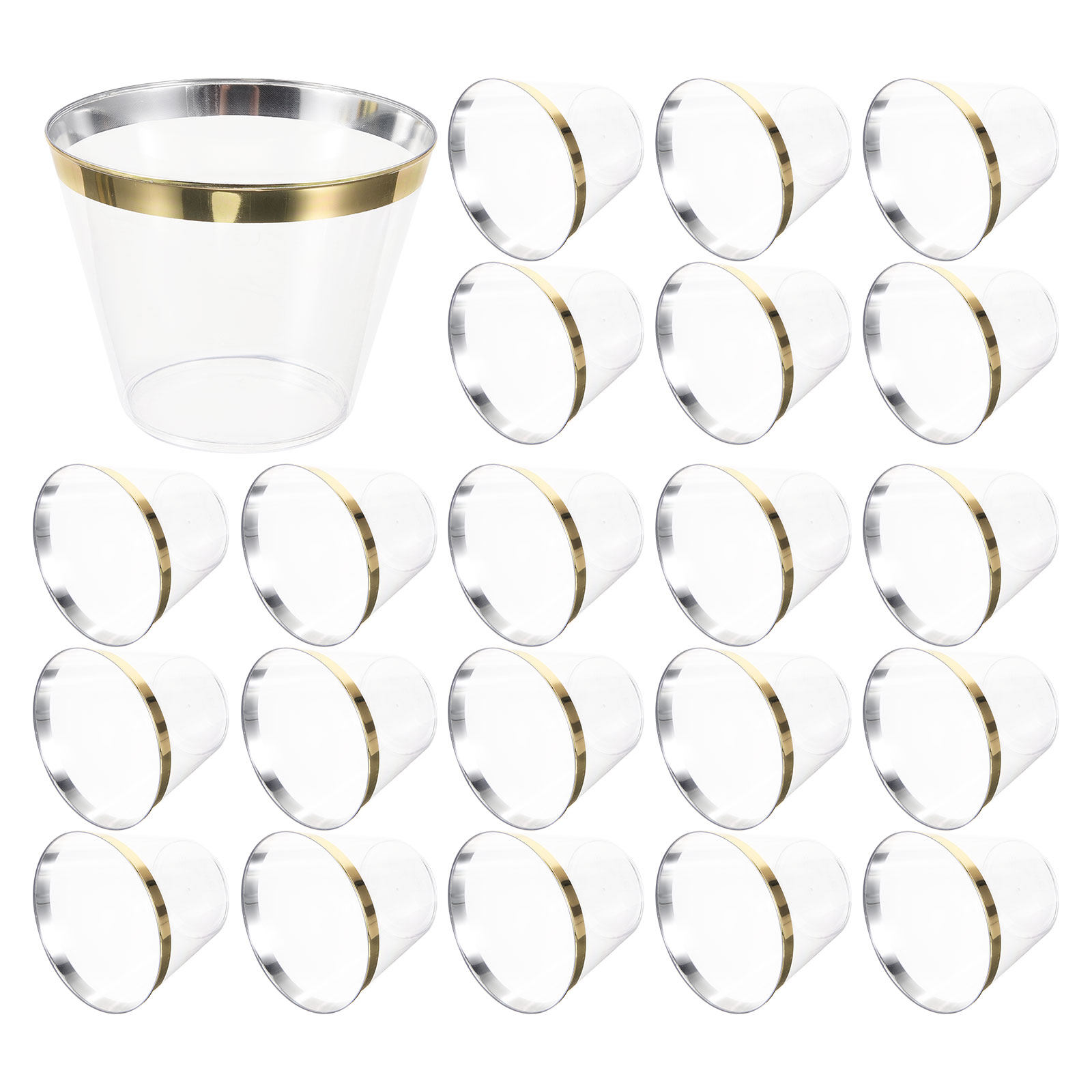 25pcs Gold Foil Plastic Clear  - Wedding Water Supply 评论和价格